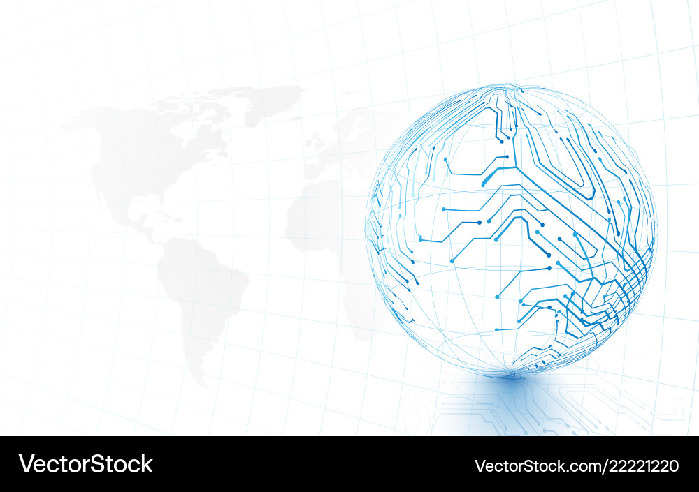 Abstract Digital Global Tech Background Vector Image