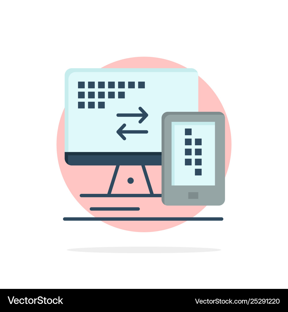 Computer monitor mobile cell abstract circle Vector Image