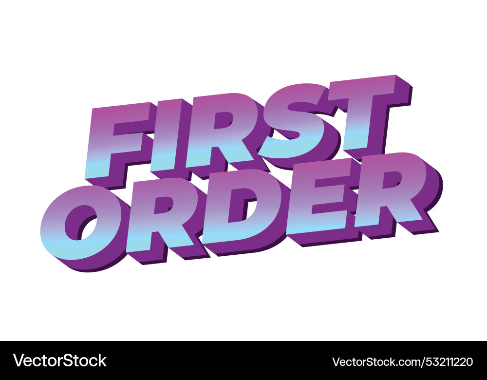 First order text effect in 3d style with modern First order text effect in 3d style with modern vector image