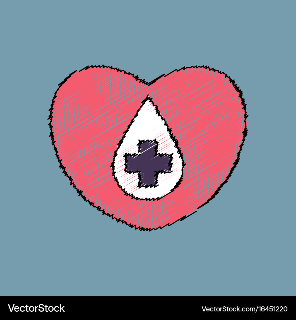 Flat shading style icon heart with a cross Vector Image