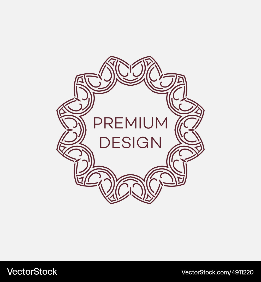 Geometric frame in mono line style vector image