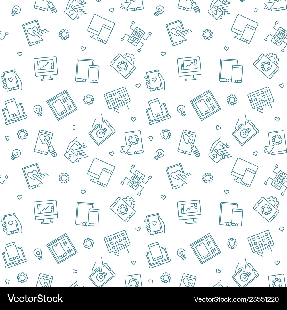 Mobile App Development Pattern vector image