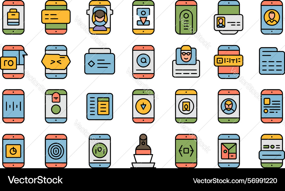 Mobile app interface icons for user Vector Image