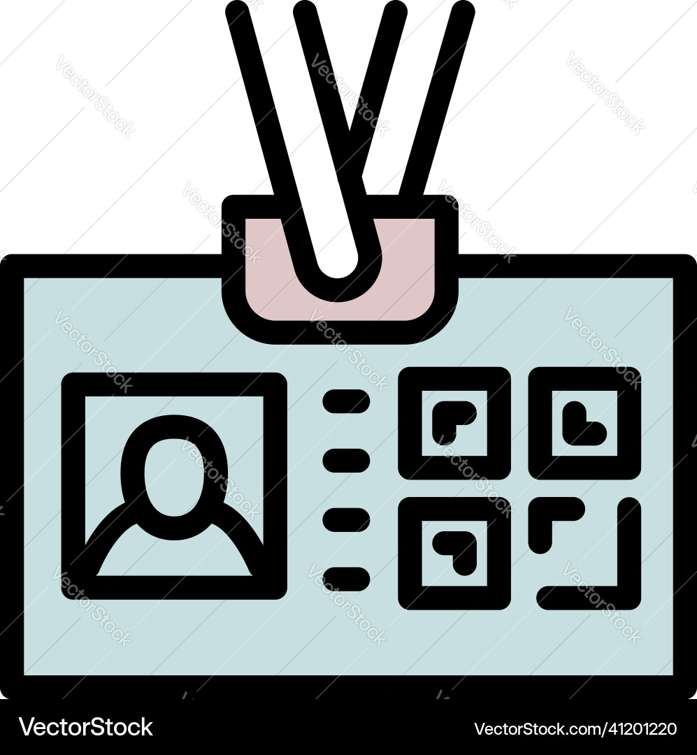 Qr code id card icon outline mobile scan Qr code id card icon outline mobile scan Vector Image
