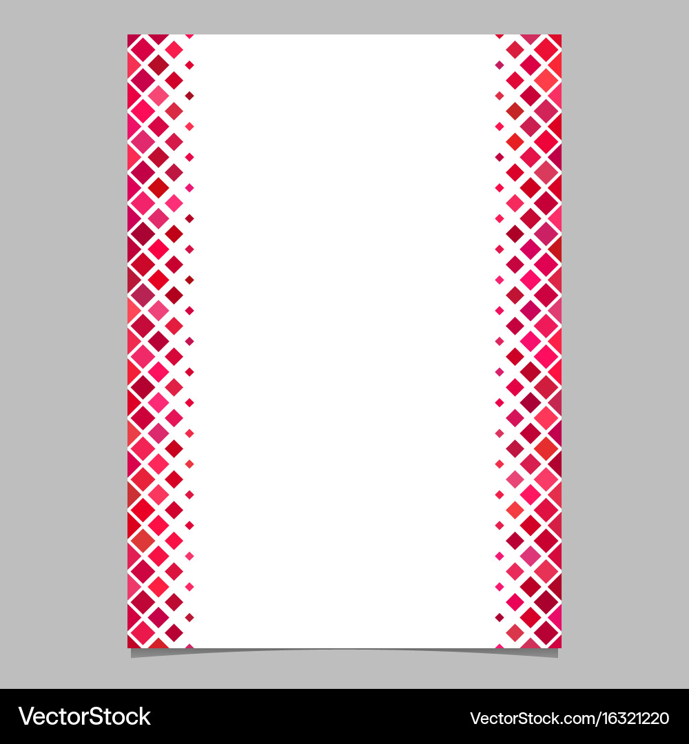 Red diagonal square pattern page template vector image