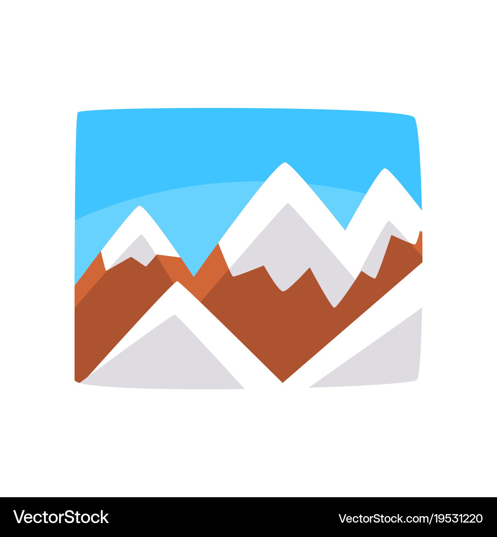 Schneevolle felsige Berge und blauer Himmel schön vektorbild
