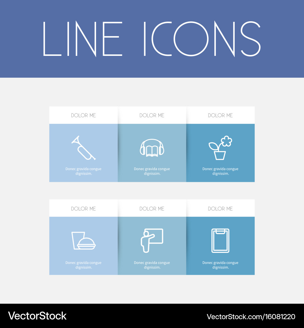 Set of 6 editable teach outline icons includes Vector Image
