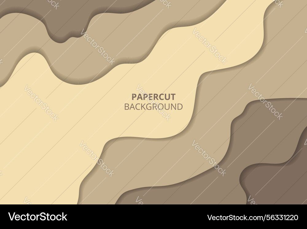 Smooth layered abstract papercut background vector image