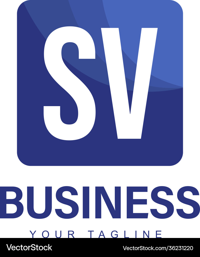 Sv initial a logo design with abstract style vector image
