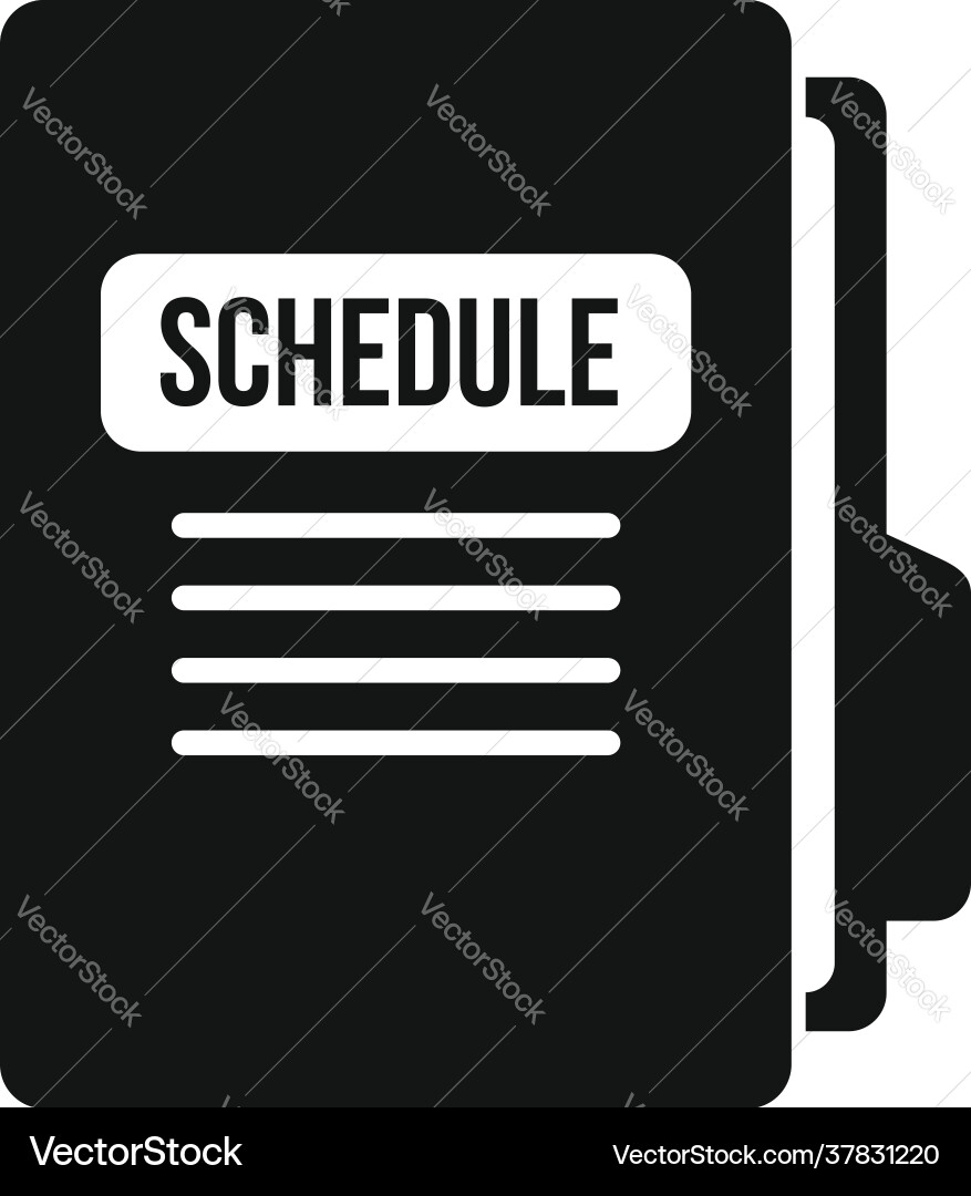 Syllabus folder schedule icon simple style Syllabus folder schedule icon simple style vector image