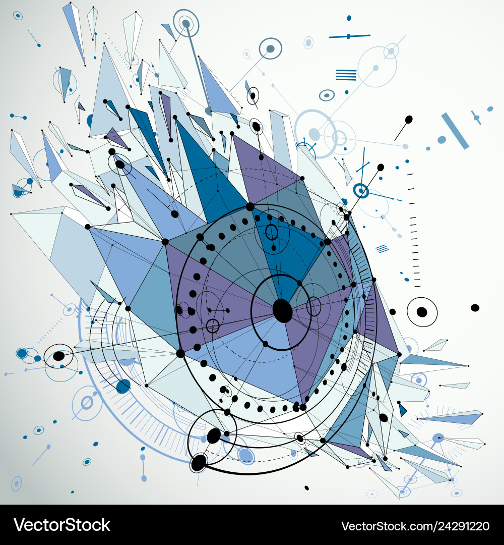 Technical abstraction created in low poly style Vector Image