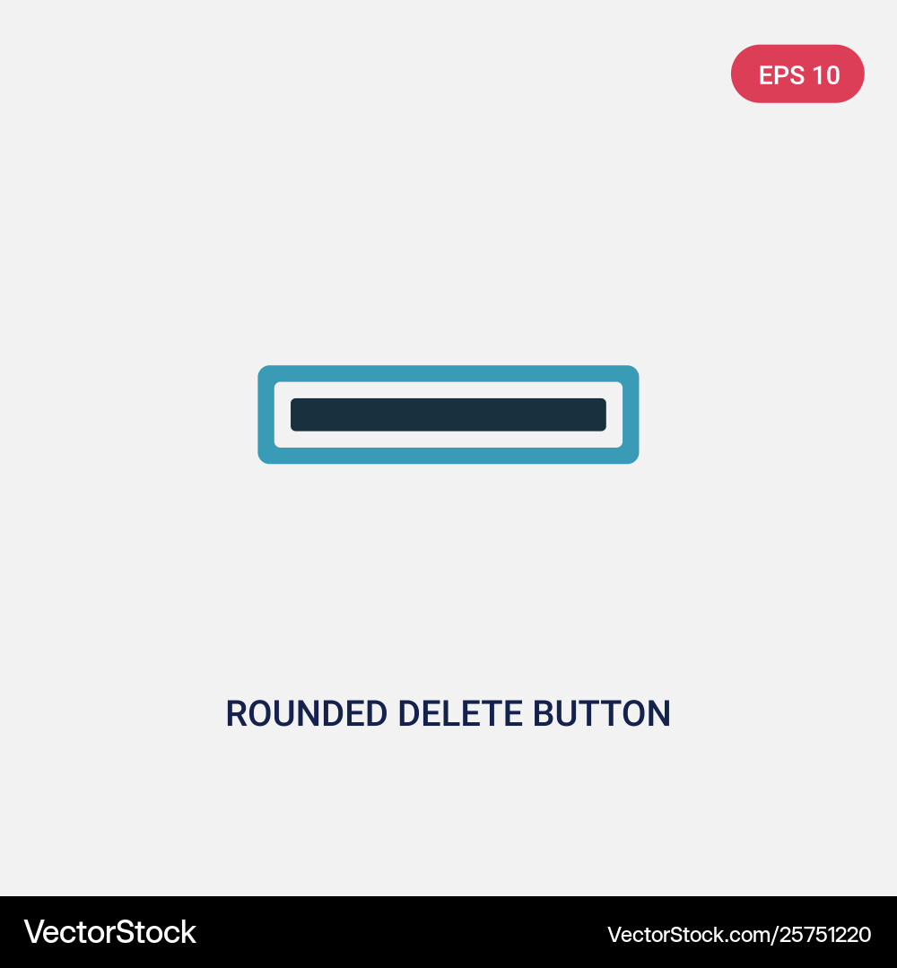 Two color rounded delete button with minus icon Vector Image