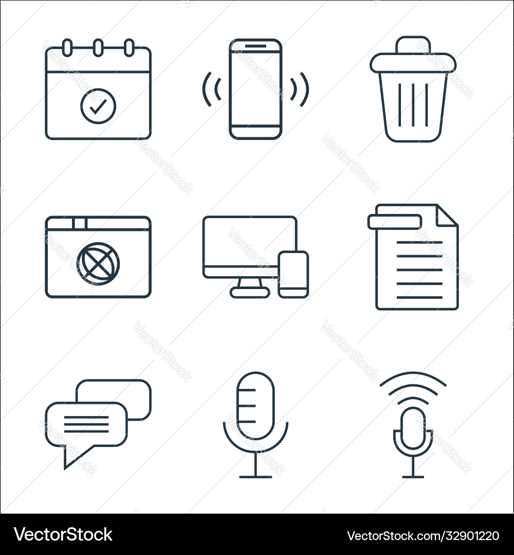 User interface line icons linear set quality User interface line icons linear set quality vector image