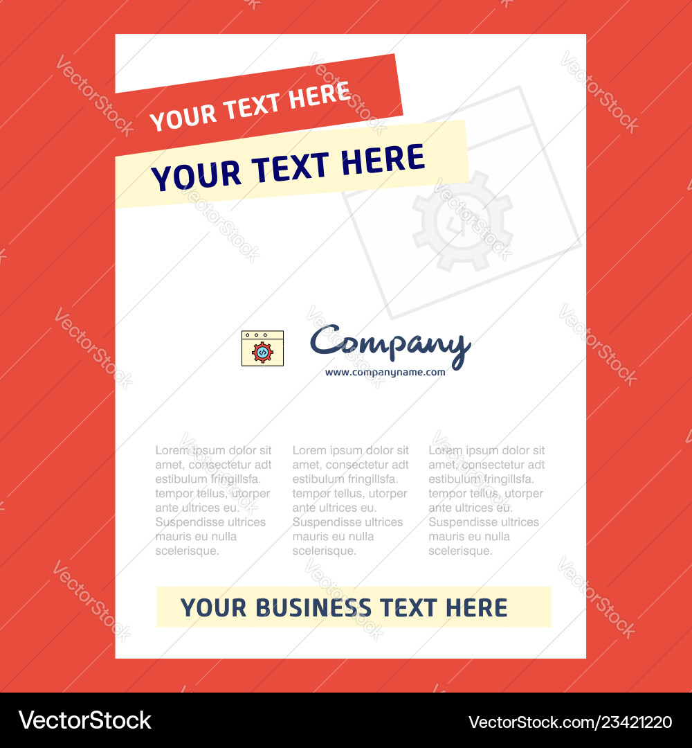 Website programming title page design for company vector image