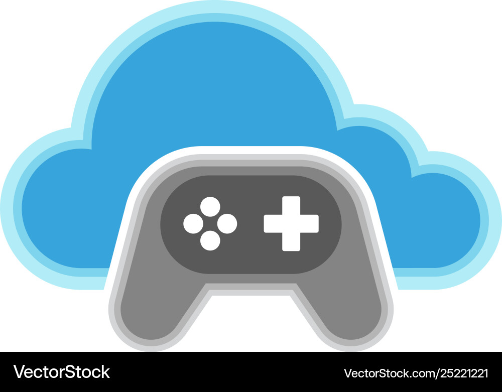 Cloud computing icon with a gamepad symbol vector image