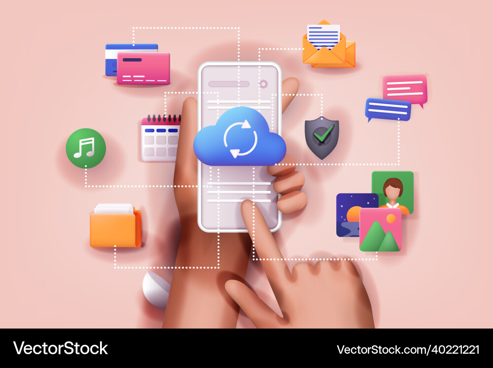 Cloud computing upload and download data online Cloud computing upload and download data online vector image