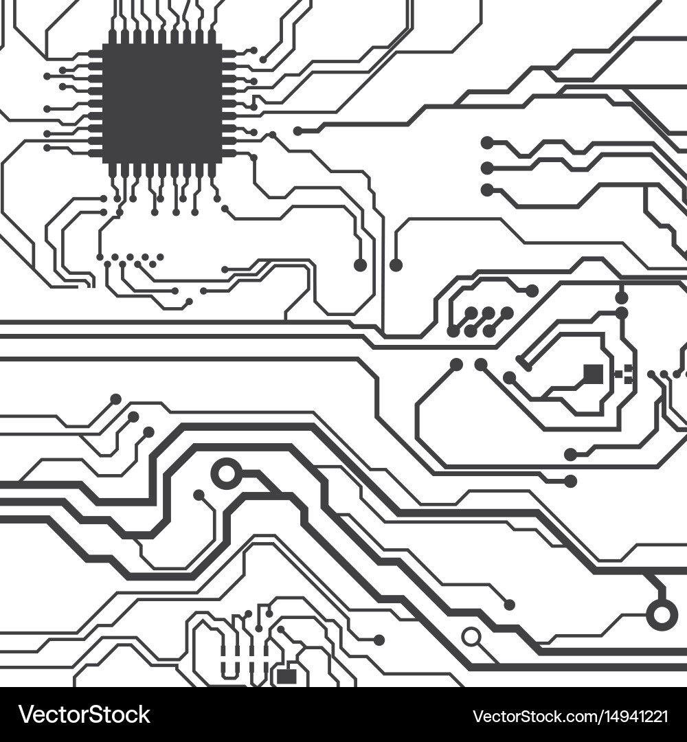 Complex Microchip Circuit vector image