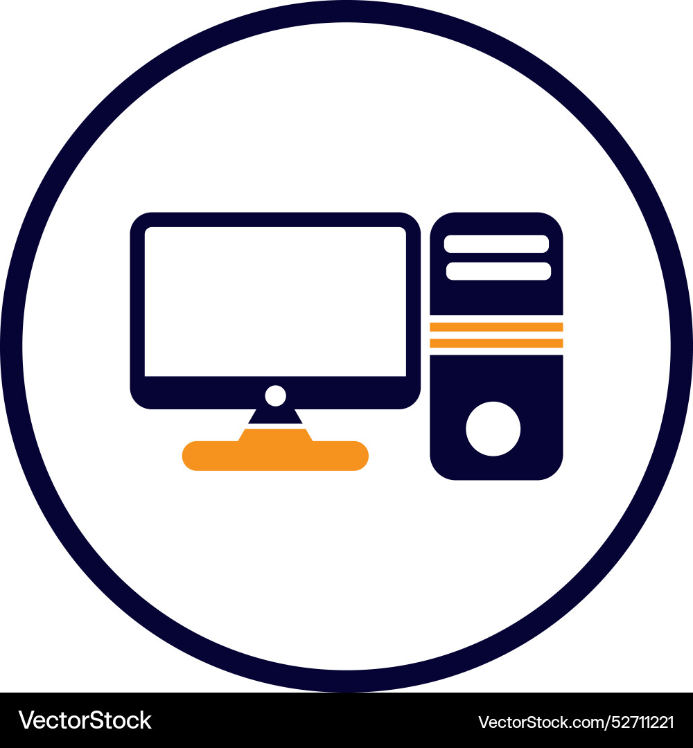 Computer pc desktop cpu monitor Vector Image