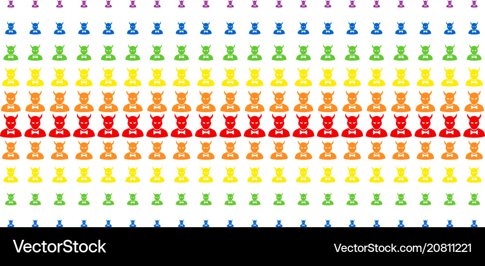 Devil shape halftone spectrum array Devil shape halftone spectrum array vector image