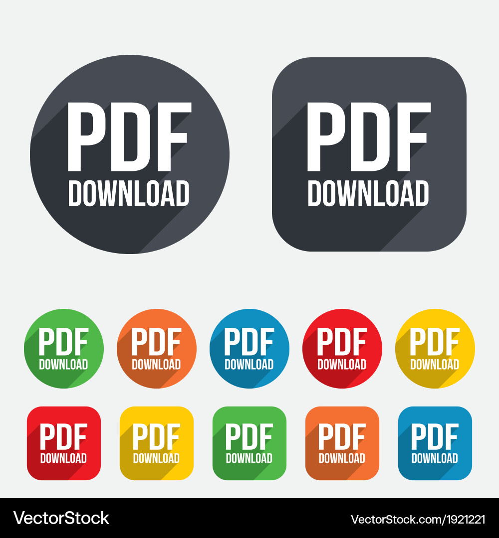 Download PDF Icon - Upload Button Vector Image