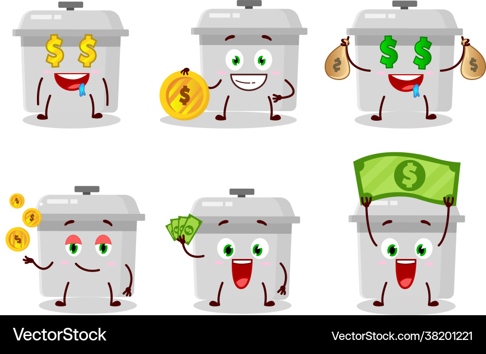 Französisch Ofen Cartoon mit niedlichen Emoticon bringen Geld Französisch Ofen Cartoon mit niedlichen Emoticon bringen Geld vektorbild