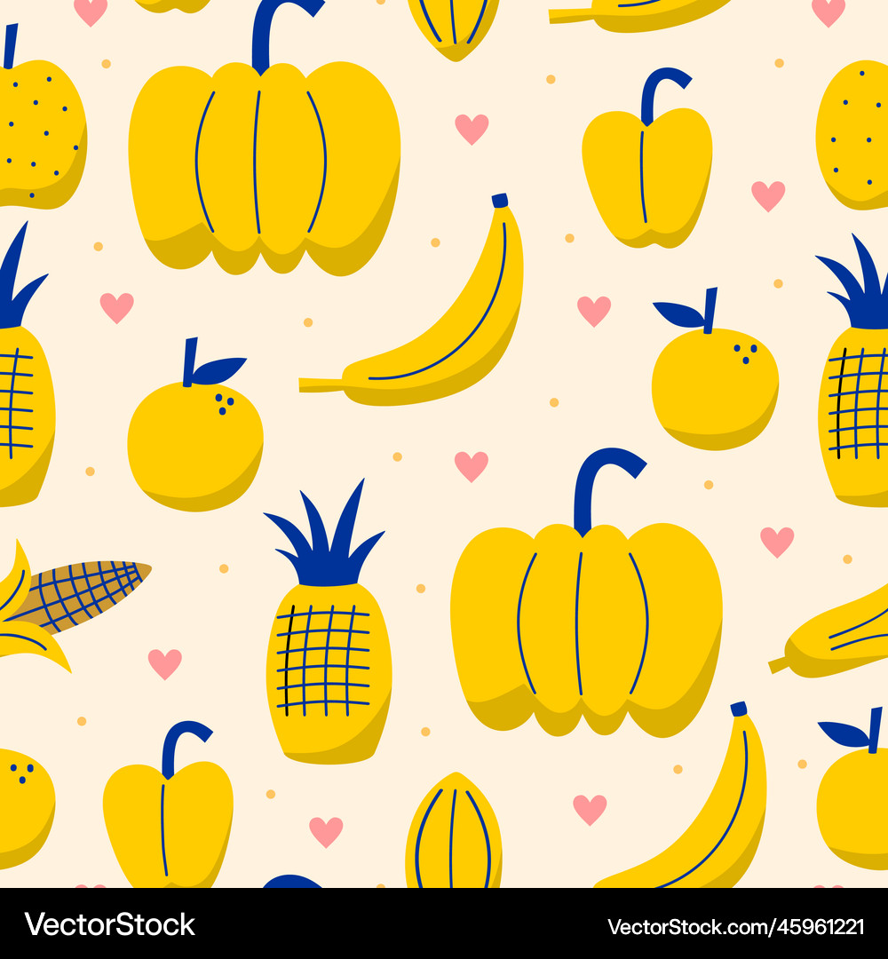 Hand drawn fresh yellow fruit seamless pattern – Royalty-Free Vector ...