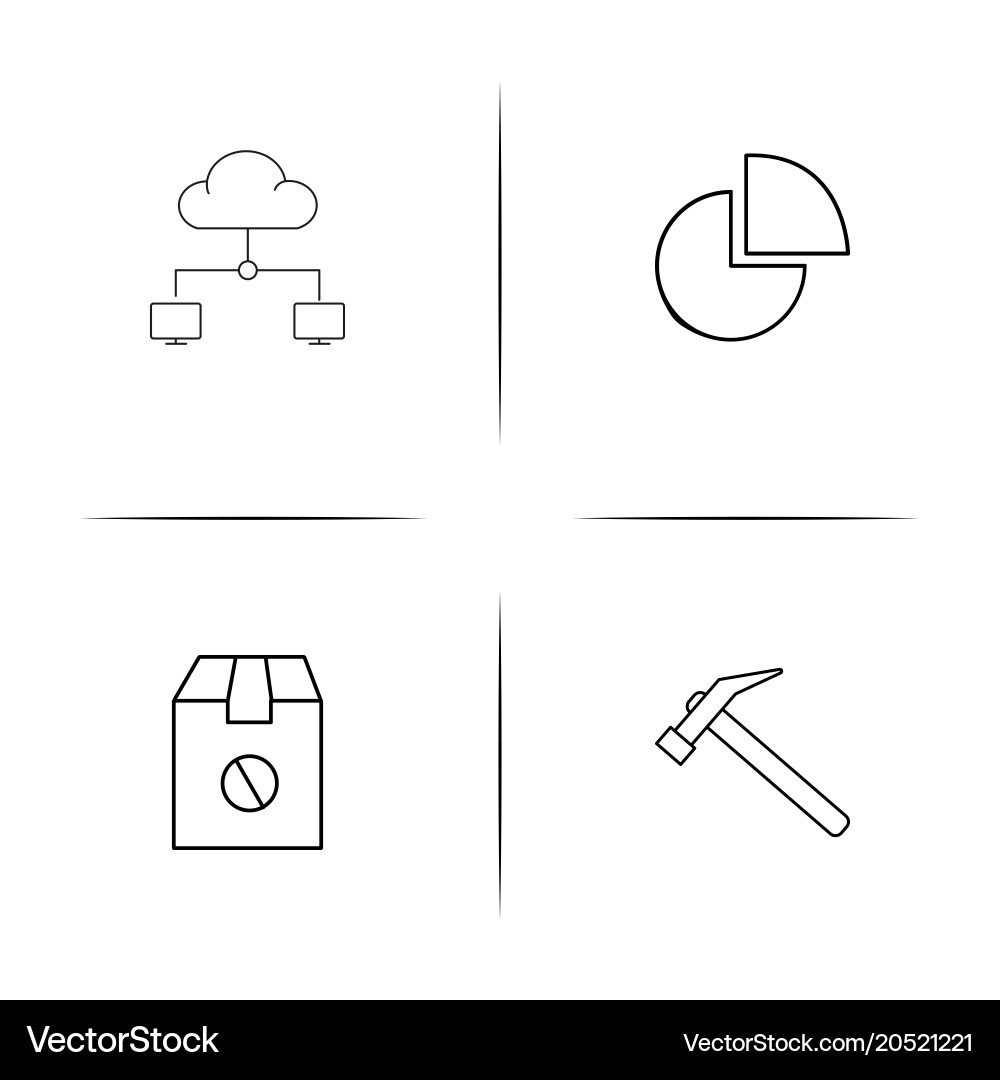 Internet of things simple linear icons set Vector Image