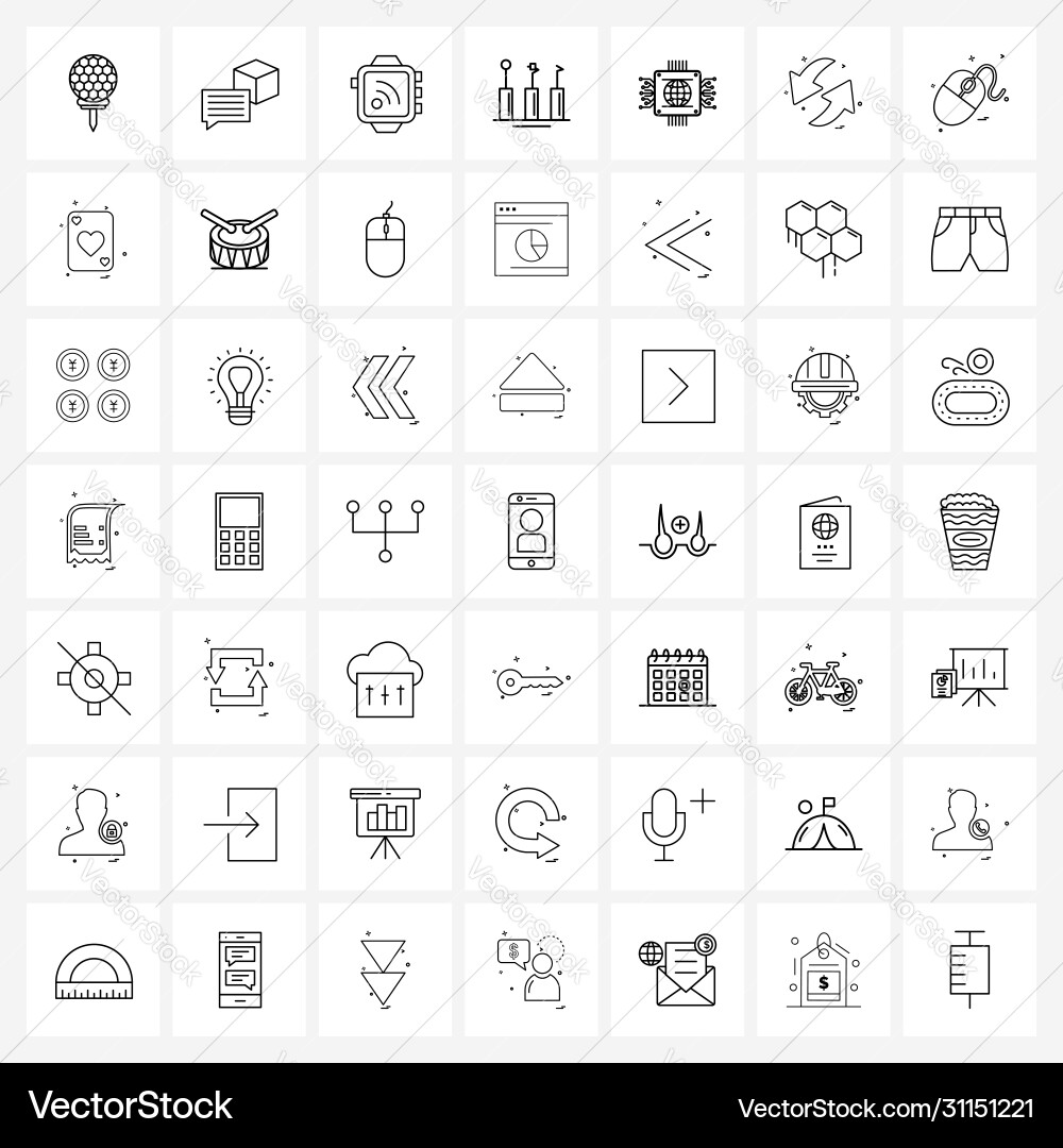 Isolated symbols set 49 simple line icons vector image