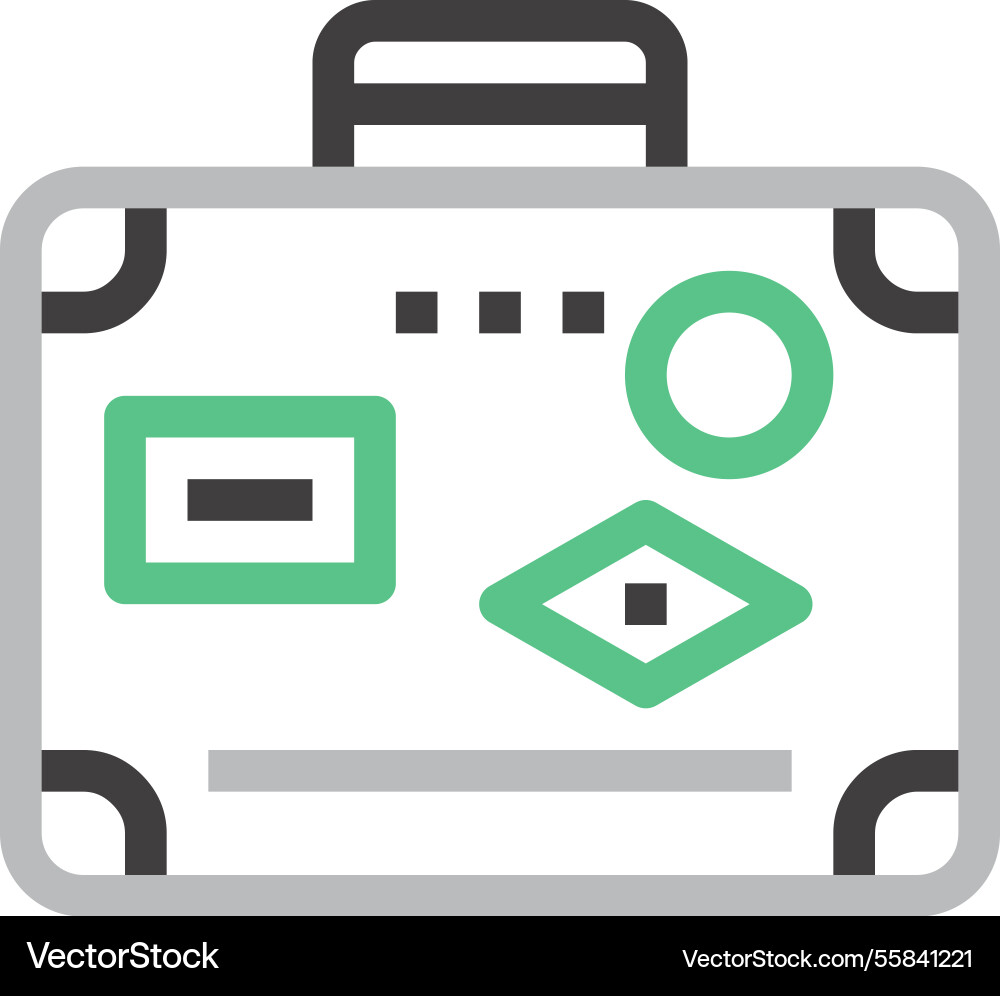 Luggage flat line web icon concept Royalty Free Vector Image