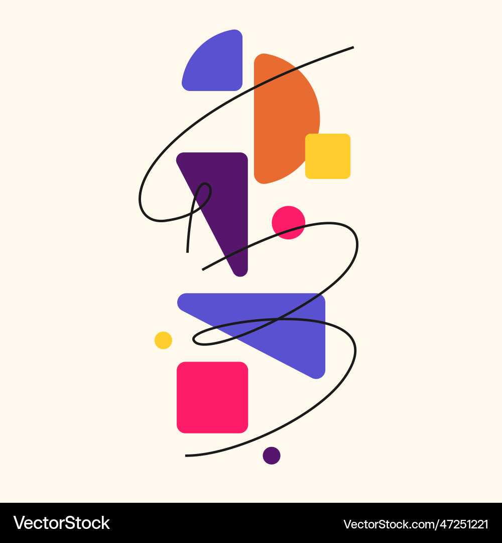 Modern geometric composition of various shapes vector image