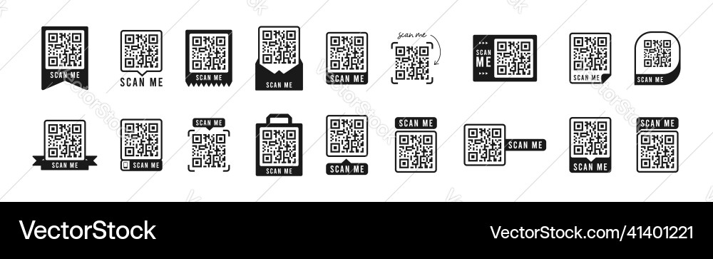 QR Code Frame Set vector image
