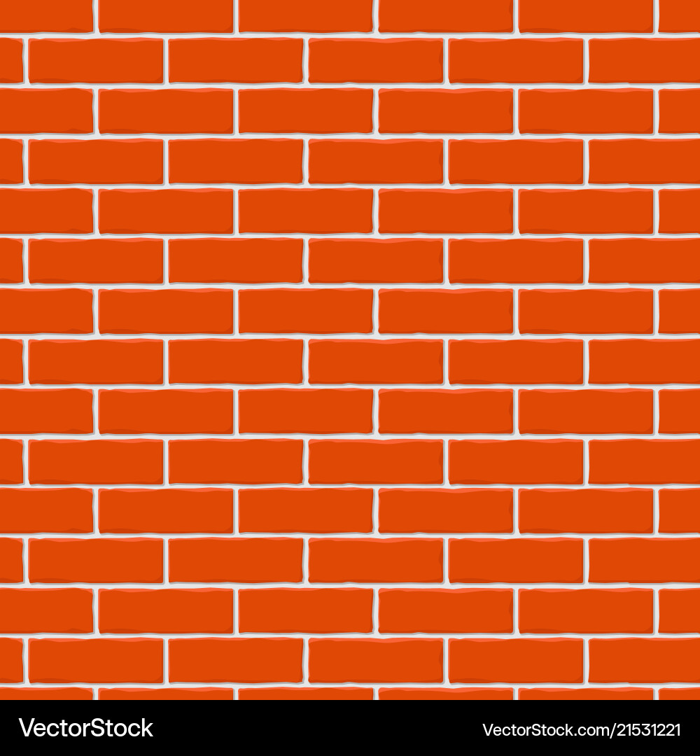 Red bricks background seamless pattern vector image