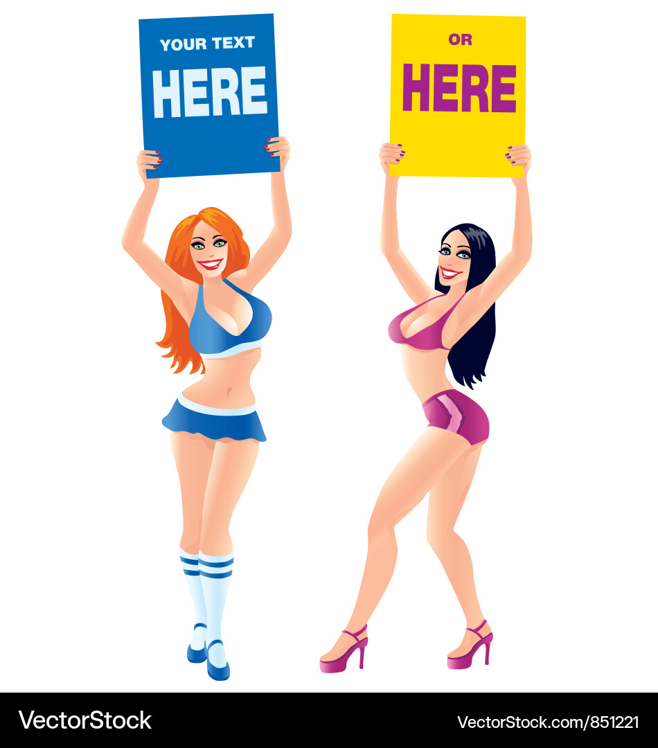 Ring Girls - Sexy Models Vector Image