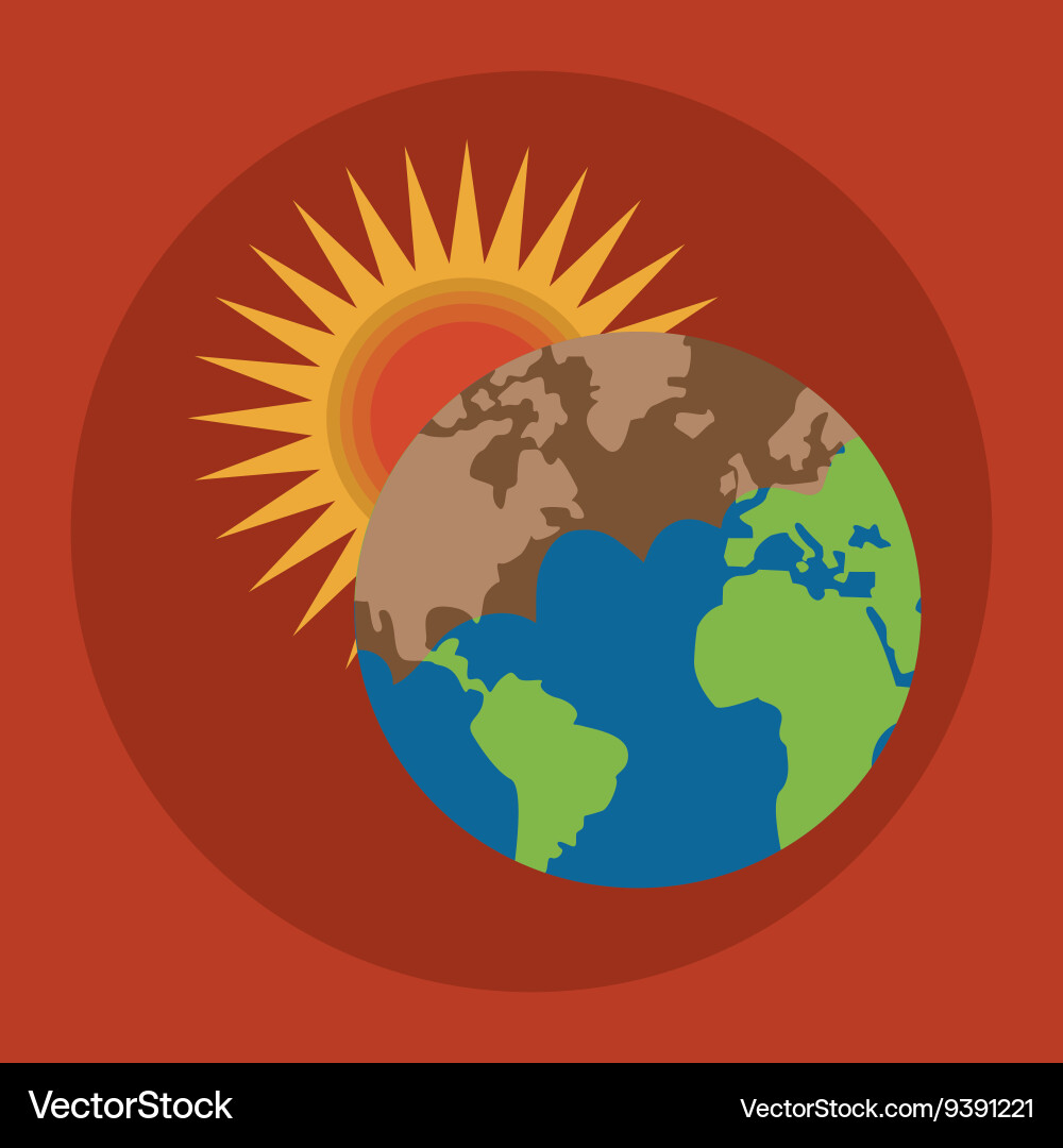 Save planet design environment icon flat Vector Image