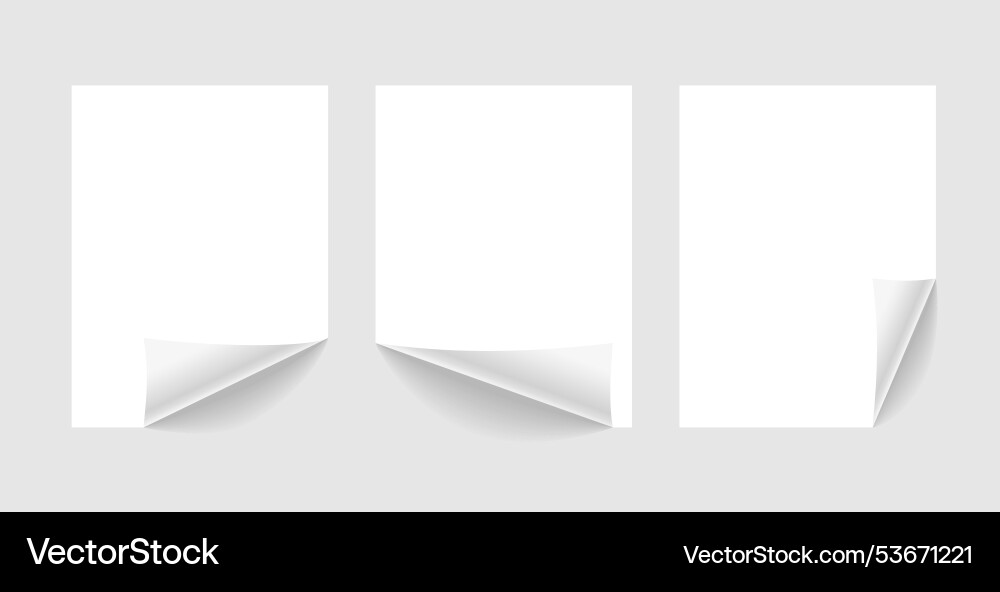 Set of empty paper fold border template design vector image