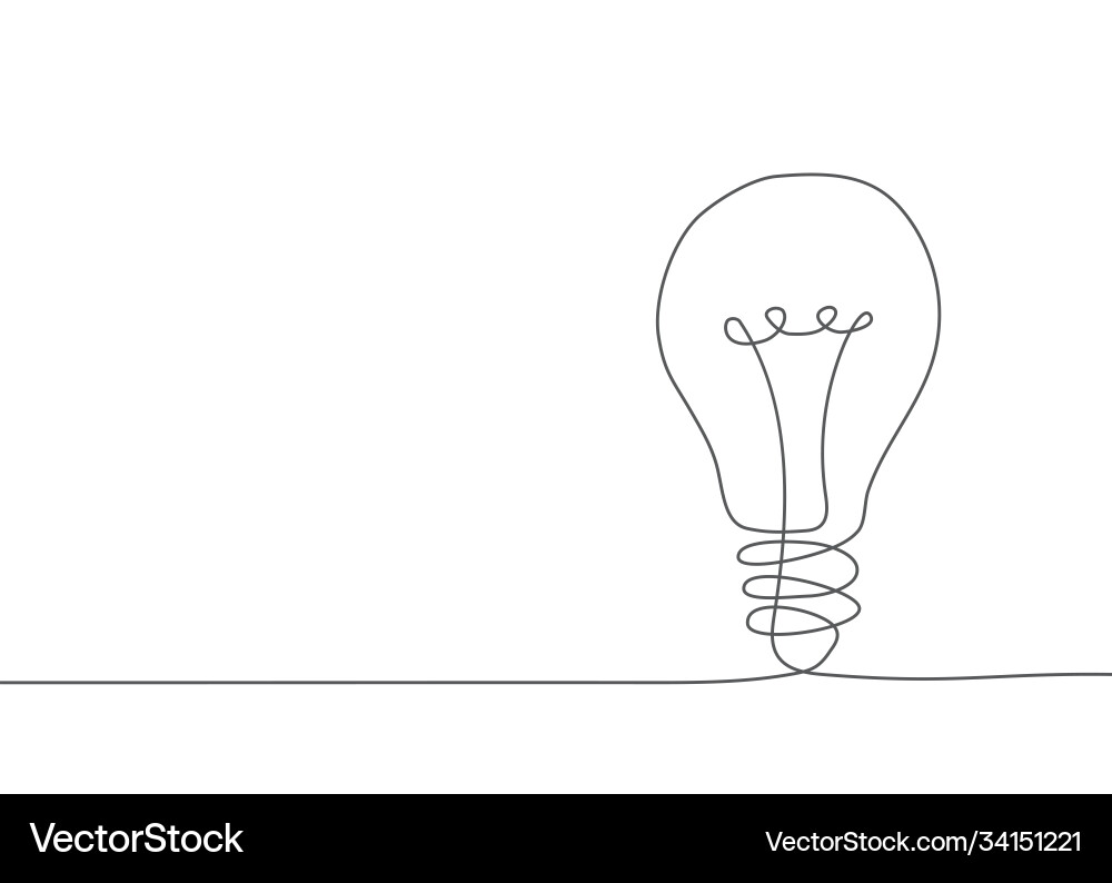 Single Line Lightbulb Icon vector image
