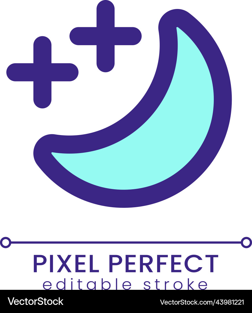 Sleep mode pixel perfect rgb color ui icon Vector Image