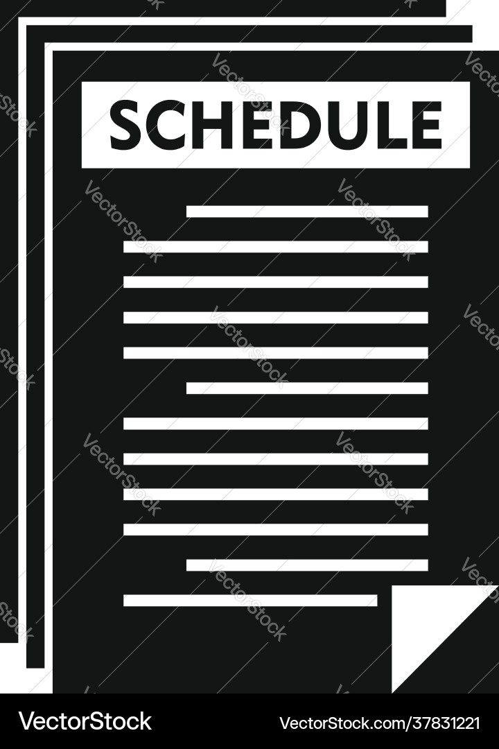 Syllabus paper schedule icon simple style Syllabus paper schedule icon simple style vector image