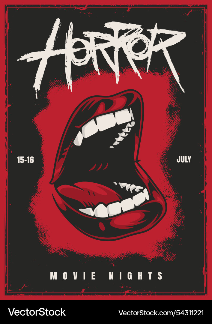 Thrilling july horror movie nights Thrilling july horror movie nights vector image