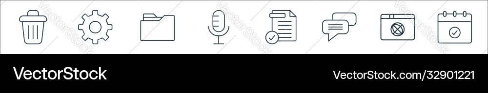 User interface line icons linear set quality User interface line icons linear set quality vector image