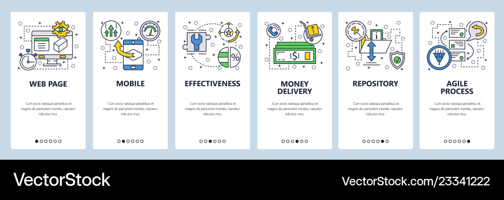 Agile Onboarding Screens vector image