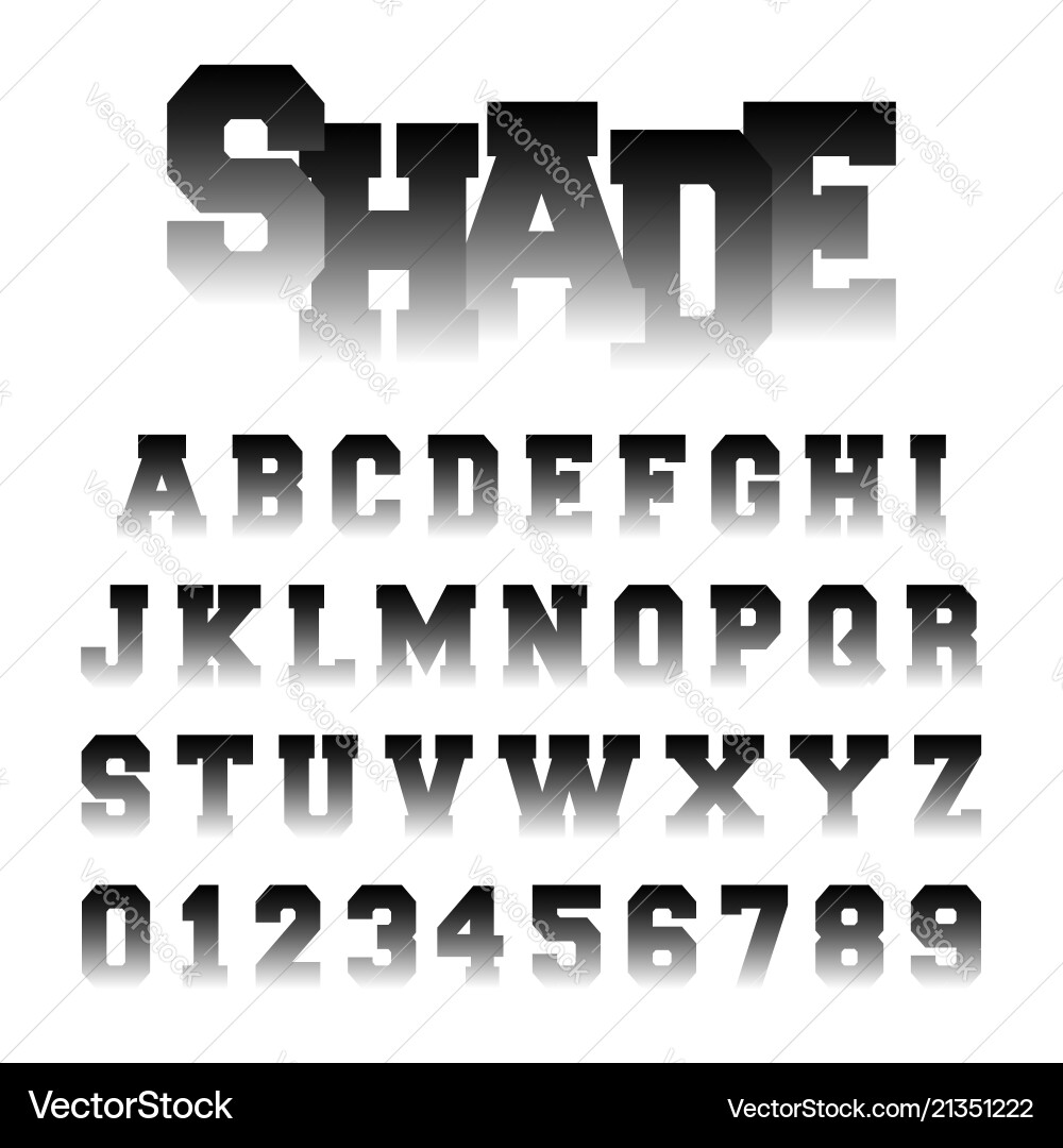Alphabet font shade design Alphabet font shade design Vector Image