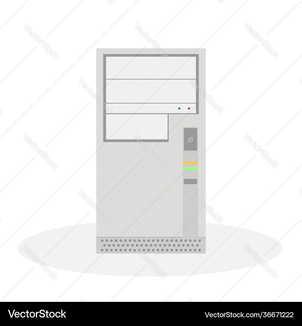 An outdated computer system unit in gray tones An outdated computer system unit in gray tones vector image