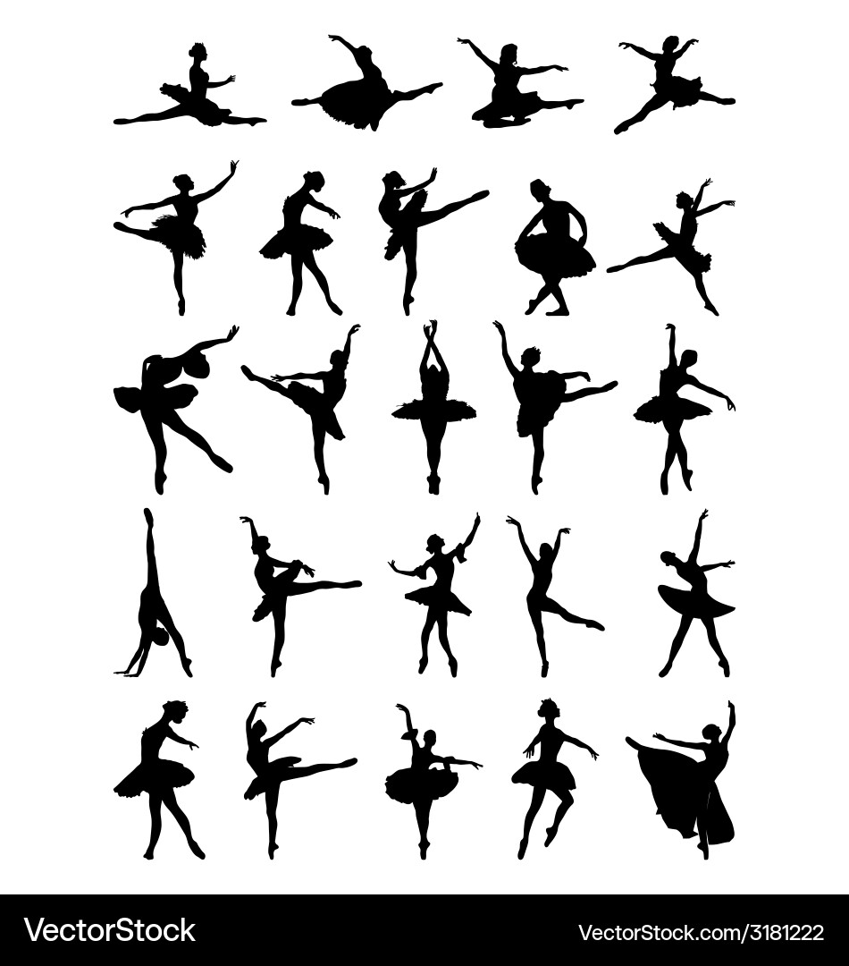 Ballerina Silhouettes Vector Image