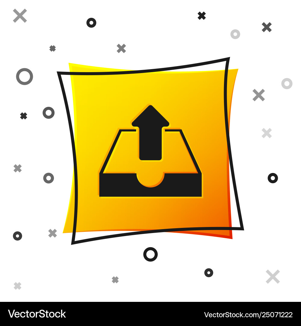 Black upload inbox icon isolated on white Black upload inbox icon isolated on white vector image