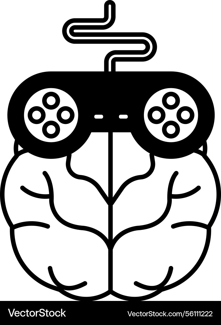 Brain with a controller Brain with a controller vector image