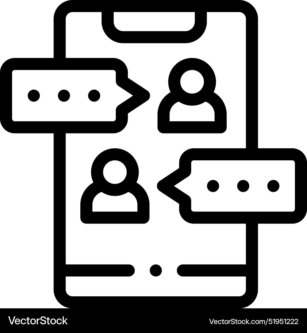 Chat icon thin linear style design isolated Vector Image