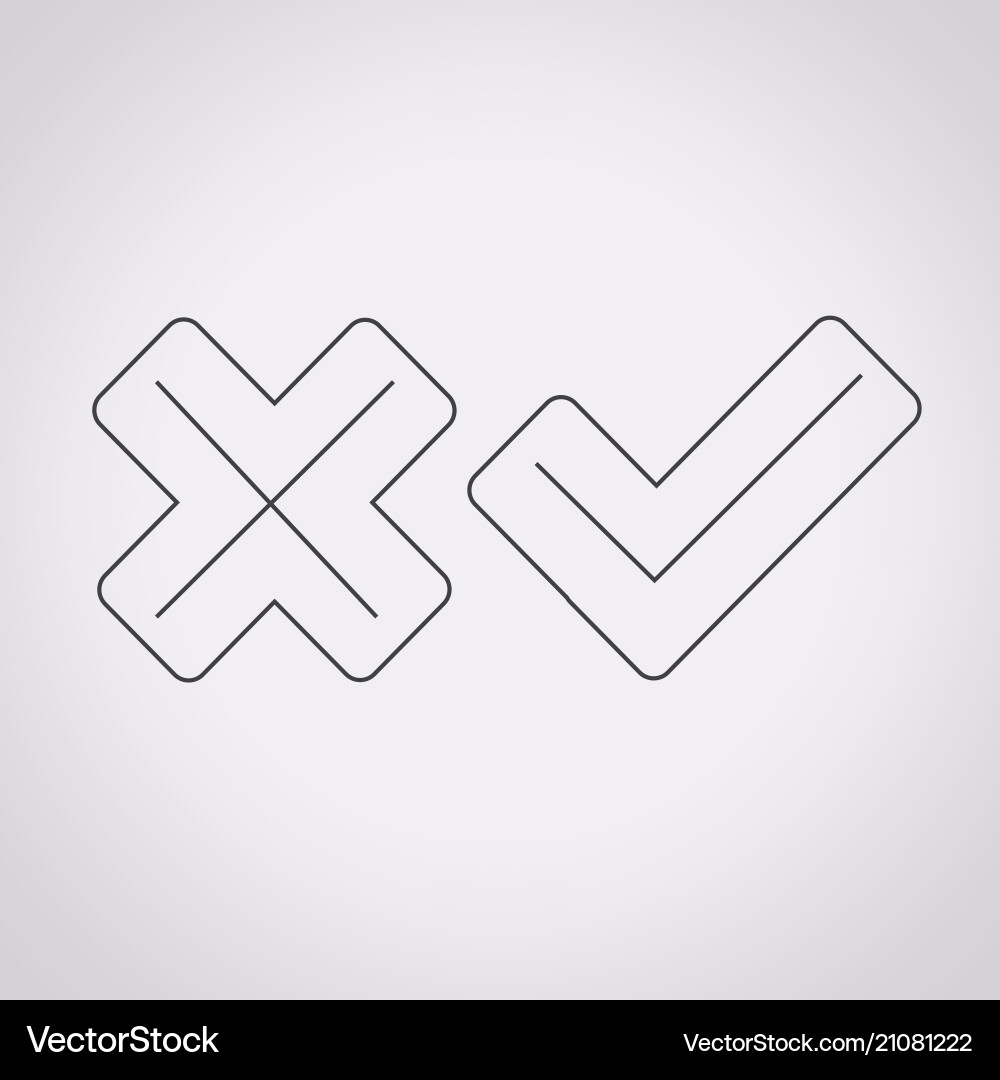 Check mark icon wrong and right Vector Image