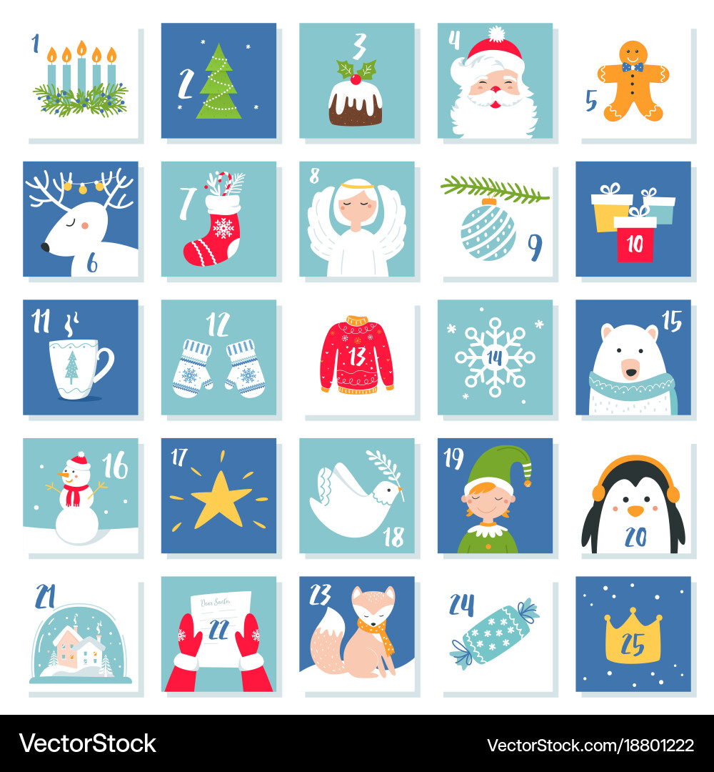 Christmas & New Year Icons Vector Image