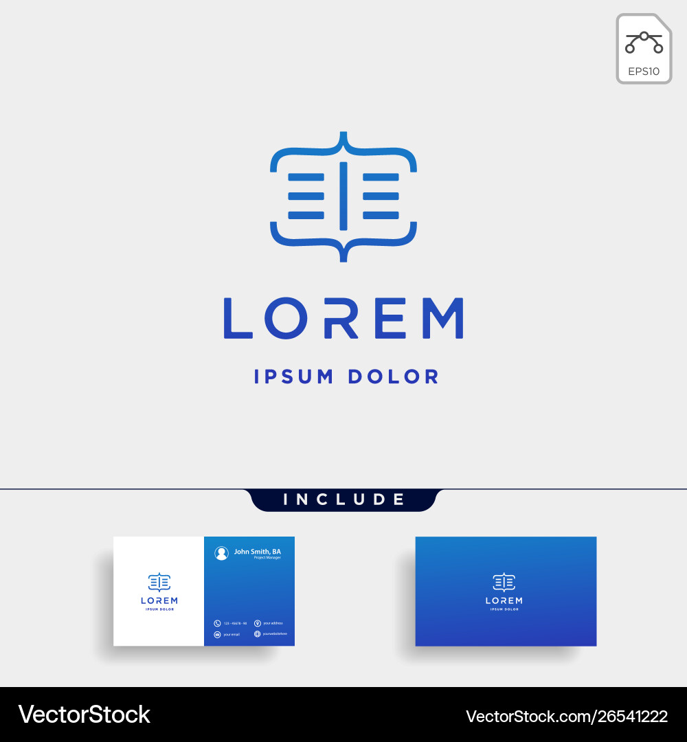 Code book logo template learn computer design Code book logo template learn computer design Vector Image